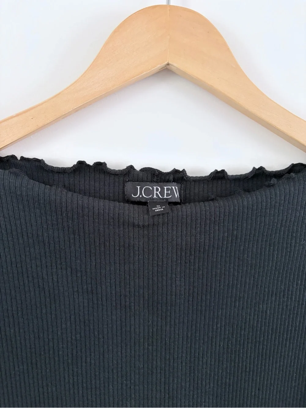 J.Crew Black Long Sleeve Ribbed Top